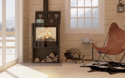 Free-standing fireplace with hotplate - LUPO M